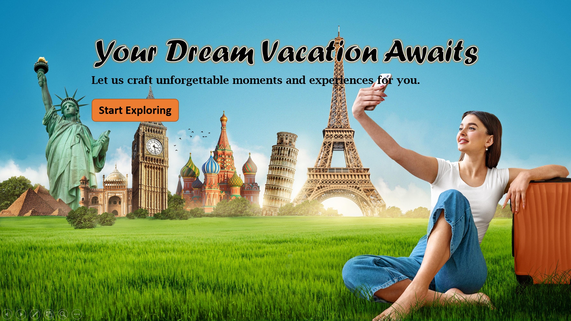 Travel&Trade full shot woman taking selfie